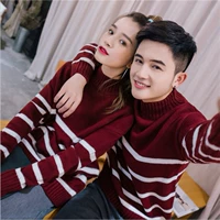 18 mùa thu và mùa đông áo thun áo len cao cổ áo Hàn Quốc thanh niên giản dị những người yêu thích mới dài tay sinh viên nam giới và phụ nữ áo len áo len tăm dài tay