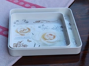 Bánh bao Melamine đặt khay khay hình chữ nhật khay trà hộ gia đình bộ đồ ăn nhẹ đĩa bánh nước nóng chai nước khay - Đồ ăn tối