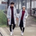 Mùa thu và mùa đông nam mới yêu thích áo khoác cotton Áo khoác dài Hàn Quốc dài qua đầu gối áo khoác cotton dày áo phao béo nam nữ Trang phục Couple