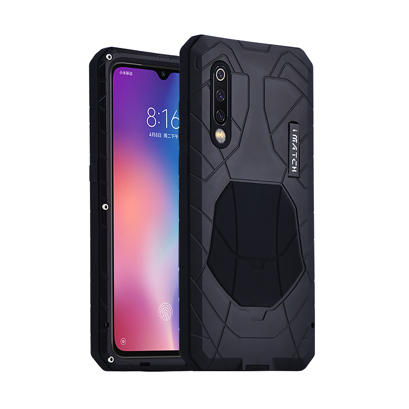 iMatch Water Resistant Shockproof Dust/Dirt/Snow-Proof Aluminum Metal Military Heavy Duty Armor Protection Case Cover for Xiaomi Mi 9