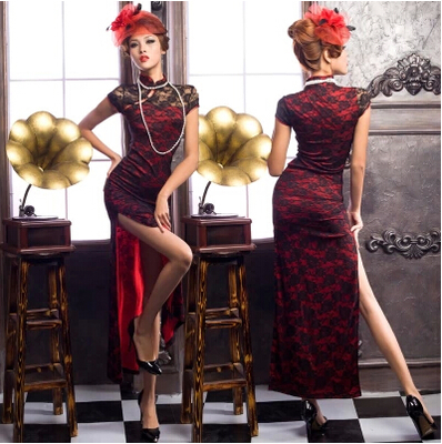 Lace lightweight cheongsam, dress, light style, autumn, for catwalk