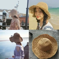Ретро соломенная солнцезащитная шляпа ручной работы, шапка