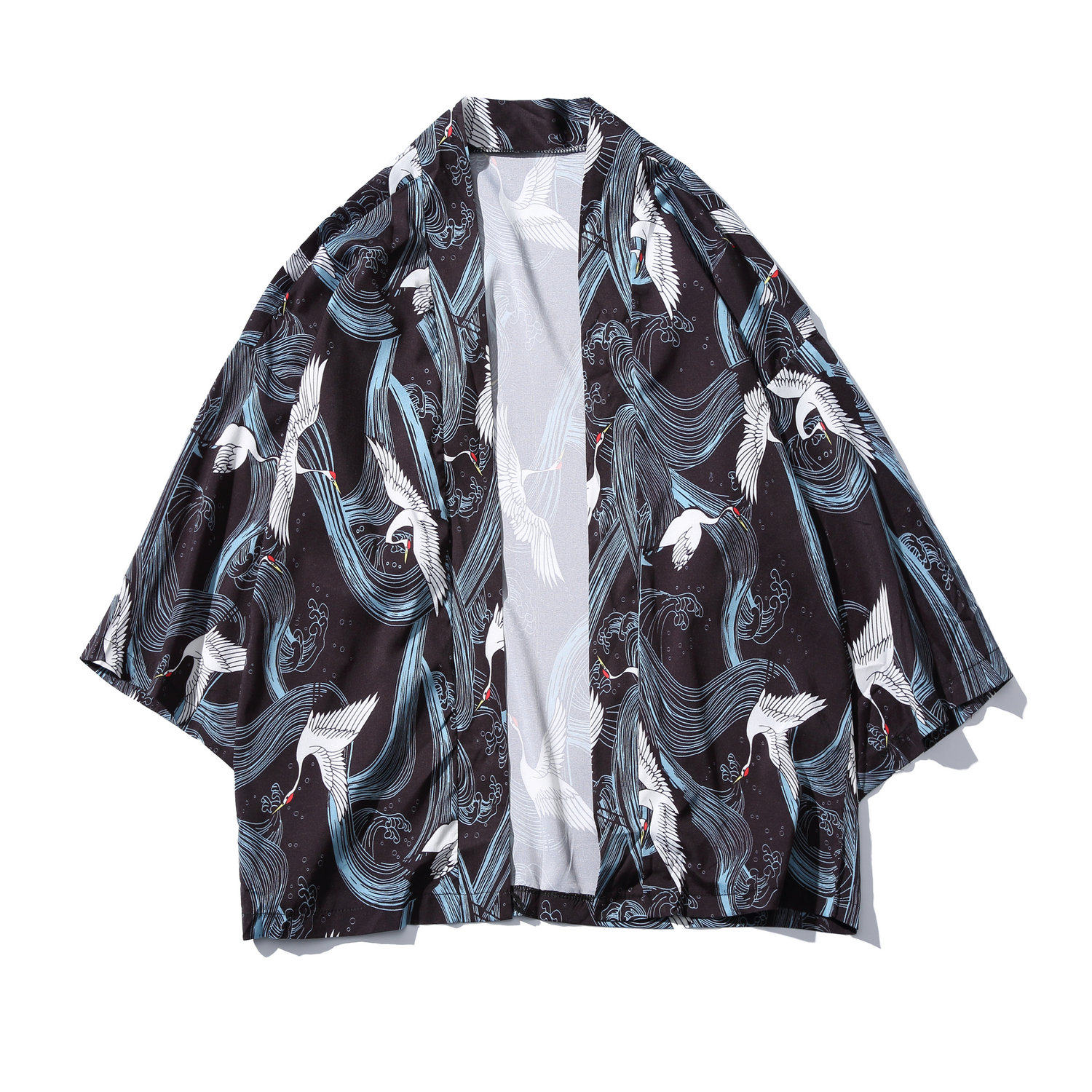 七分袖和服开衫 薄款半袖衬衣道袍 防晒衣 ks301-p45(95涤5氨纶