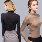 Спортивная одежда, лонгслив, эластичная футболка, высокий воротник, в обтяжку