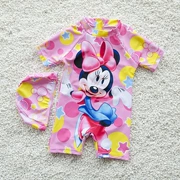 Trẻ em mới của đồ bơi cô gái đồ bơi Mickey phim hoạt hình Mickey Mouse nữ trẻ em dính liền boxer áo tắm để gửi mũ bơi