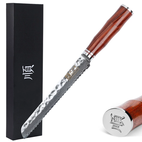 Yongshun longlong -нож для хлеба импортирован дамаск сталь стальной сатит меч с песчаным червем торт торт.