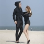 2018 Hàn Quốc cặp đôi đồ bơi dài tay trùm đầu áo chống nắng áo tắm nữ màu đen mỏng đôi nổi quần áo lặn mẹ đồ đôi đi biển 2020