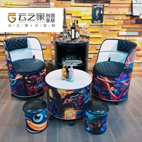 Yunzhijia retro Iron Barrel Creative Home Stool Coffee Systec