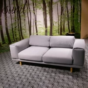 Bắc Âu cổ điển thiết kế nội thất phòng khách gỗ rắn hai sofa khách sạn clubhouse cafe giải trí sofa vải - Đồ nội thất thiết kế