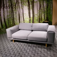 Bắc Âu cổ điển thiết kế nội thất phòng khách gỗ rắn hai sofa khách sạn clubhouse cafe giải trí sofa vải - Đồ nội thất thiết kế sô pha gỗ