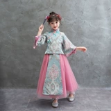 Летний костюм, ханьфу, детское ретро ципао, платье, китайский стиль