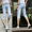 Cắt quần quần short nam jeans mùa hè thanh niên Slim Hàn Quốc phiên bản của xu hướng 7 điểm quần nam năm điểm quần nam