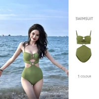 Сексуальный зеленый цветной расширенный купальник, изысканный стиль, с открытой спиной