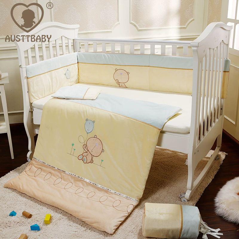 Bộ đồ giường trẻ em AUSTTBABY Bộ đồ giường cotton sơ sinh Bộ bảy chiếc giường cho bé Bảy miếng có thể giặt được - Túi ngủ / Mat / Gối / Ded stuff