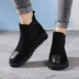 Mùa thu và mùa đông 2018 mới Giày bốt đế bệt Martin đế bệt đế dày cotton phía dưới giày boot nữ hàn quốc Giày ống