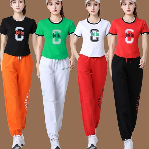 Летний модный танцующий спортивный костюм, 2022, короткий рукав