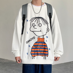 圓領衛衣男薄款2020秋季新款寬鬆潮流百搭ins港風秋衣長袖T恤上衣