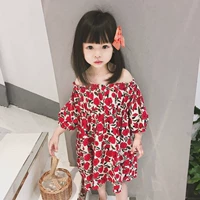 Mùa hè quần áo trẻ em Hàn Quốc phiên bản 2018 cô gái váy hoa thủy triều trẻ em Sen nhỏ tươi lady từ vai váy đầm công chúa elsa