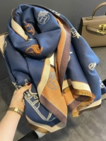 Демисезонный кашемир, модный шарф, универсальная удерживающая тепло накидка, французский стиль, в западном стиле
