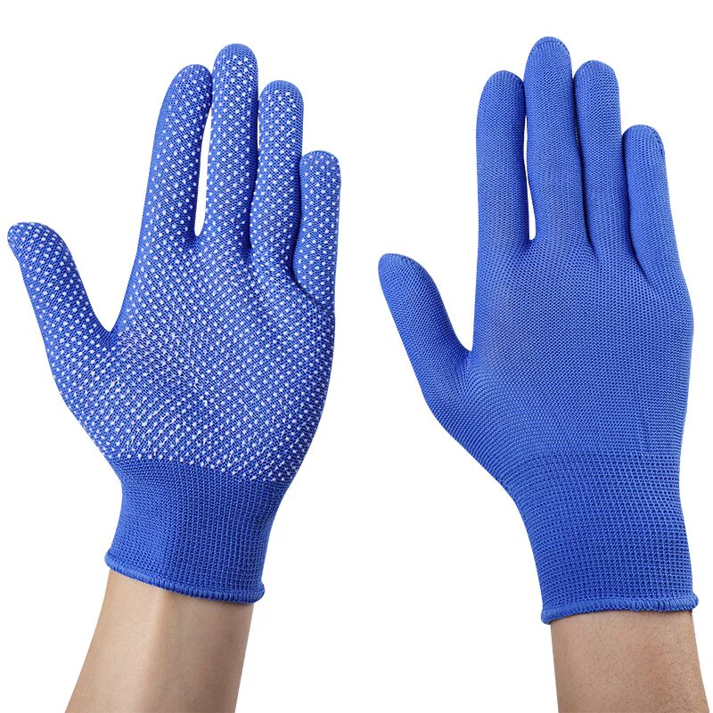 Găng tay bảo hộ lao động hạt nylon chống trượt lái xe và xử lý phân phối lớp phủ keo loại mỏng công việc chống mài mòn dành cho nam và nữ găng tay bảo hộ phủ cao su 