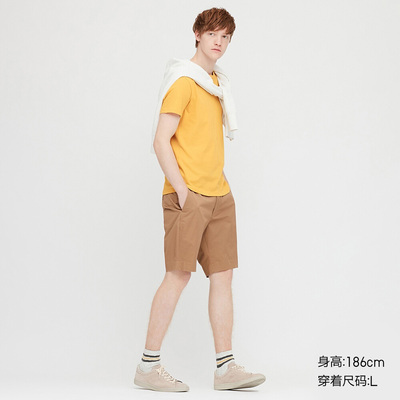 Мужская быстрая круглая шея T -Fork (Short -sleeved) 427917 Uniqlo uniqlo
