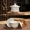 Trắng tinh khiết Jingdezhen trắng sứ ba chén bìa bát trà bìa bát teacup kung fu bộ trà bát gia đình gốm lớn - Trà sứ bộ ấm trà đẹp