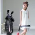 Golf quần áo trẻ em gái lớn trẻ em cotton lưới cotton ve áo Áo sơ mi polo bóng golf phù hợp với cô gái - Thể thao sau quần áo thể thao nam mùa đông Thể thao sau