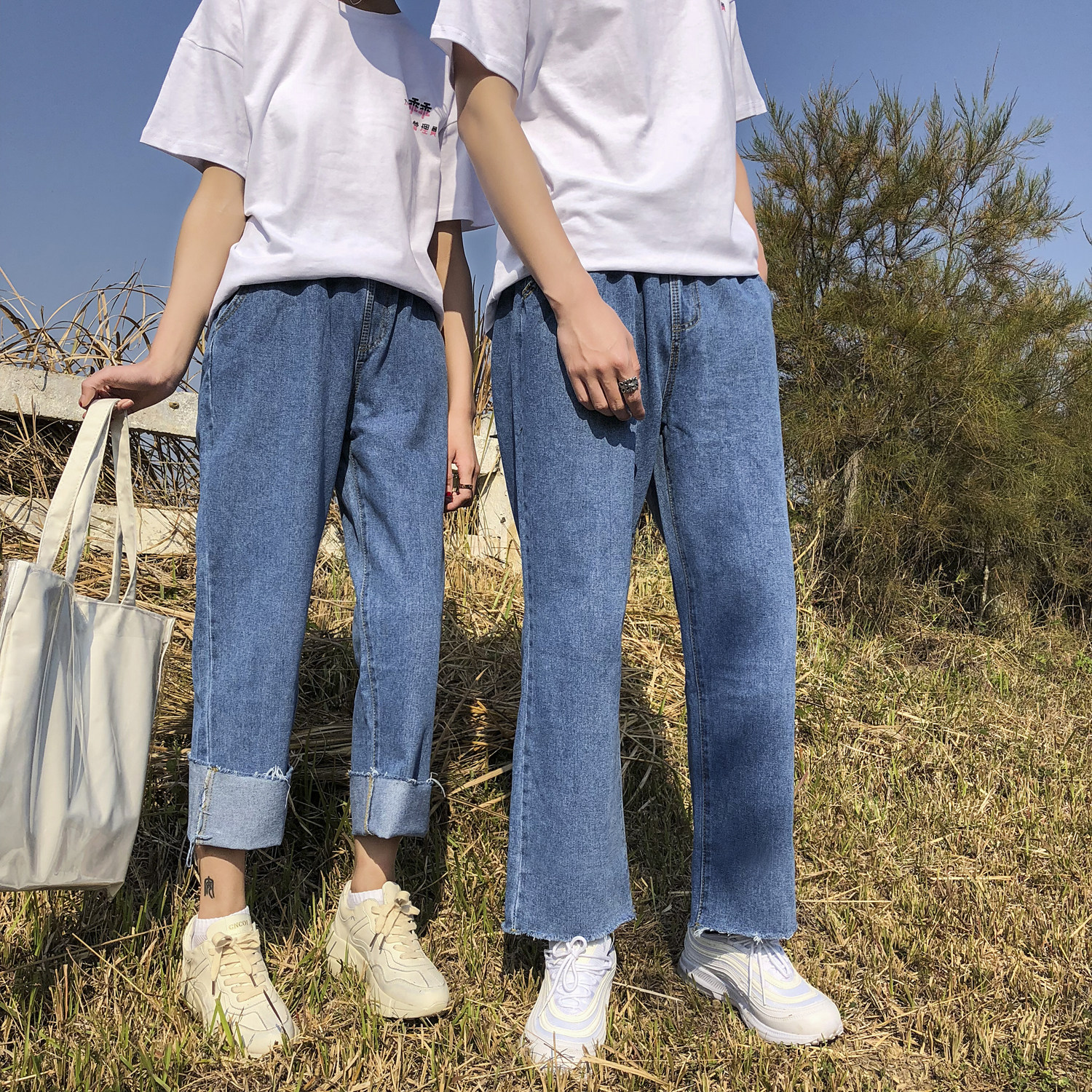 男装类时尚个性百搭纯色直筒牛仔裤情侣牛仔裤c311a-k89p58