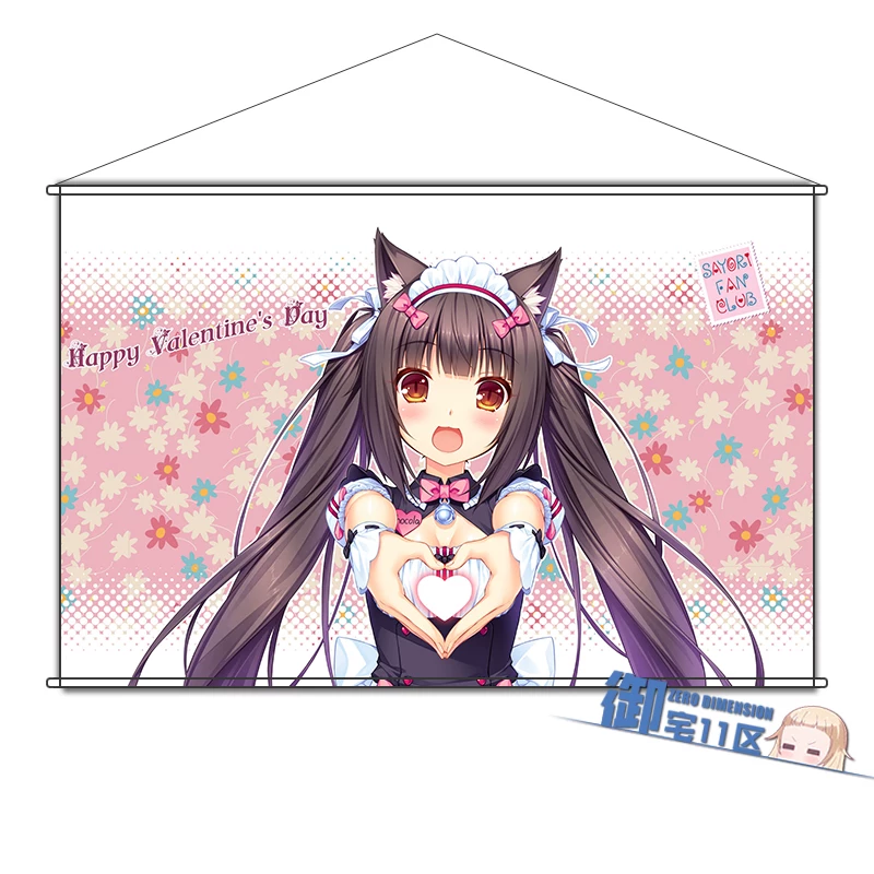 Аниме-панно NEKOPARA chocola и maple, 60×90 см или брелок, ПВХ/металлический держатель