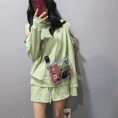 夏天2018新款ins超火仙女斜跨透明果冻迷你honey蹦迪单肩小包包女