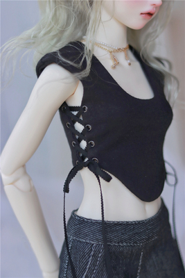 taobao agent [Doll Story] BJD strap T -shirt hot girl installation BJD3 points 4 points of jeans daily wind clothes