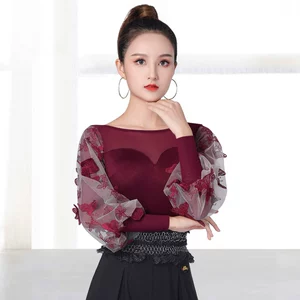 Danbao Luo Yingyou Dance Server One Bubble Sline Slim Slim Slim Waltz Top Top Slutsed Latin Dance Clothing