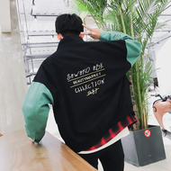 Ins siêu lửa áo khoác nam sinh viên Hàn Quốc phiên bản của xu hướng lỏng đẹp trai Châu Âu và Mỹ hip hop áo khoác hiphop áo sơ mi nam áo khoác da nam hàng hiệu