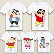 Crayon Shin-Yoshihara Mới giúp Xiaobai anime xoay quanh áo phông nam và nữ lỏng lẻo quần áo học sinh trẻ em mùa hè