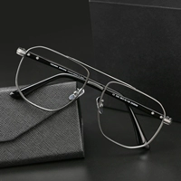 Мудюанский ретро ретро резовый резной пилот Шуанлян Глассные очки рама зеркальный рамка мужская прилив Super Light Pure Titanium Женщины могут быть в паре с глазами