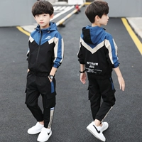 Bộ đồ mùa thu cho bé trai 13 tuổi 2019 cho bé trai lớn 10 bé trai mùa xuân và mùa thu thể thao nước ngoài phiên bản Hàn Quốc 15 thủy triều - Bộ đồ bộ đồ khủng log