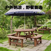 Gỗ tinh khiết bàn ghế 8 người đặt ban công giải trí ngoài trời nội thất sân vườn sáng tạo thịt nướng trà bằng cách mát mẻ vườn bảng và phân