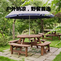 Gỗ tinh khiết bàn ghế 8 người đặt ban công giải trí ngoài trời nội thất sân vườn sáng tạo thịt nướng trà bằng cách mát mẻ vườn bảng và phân bộ bàn ghế cafe ngoài trời