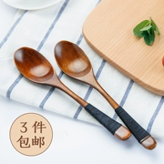 Muỗng gỗ nhỏ kiểu Nhật dài bằng gỗ thìa gỗ bộ đồ ăn thìa cà phê khuấy thìa nĩa dài tay cầm thìa gỗ - Đồ ăn tối