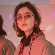 Kính râm nữ UV Bảo vệ 2018 phiên bản Hàn Quốc mới của thủy tinh màu nâu trong suốt kính cá tính đường phố kính râm màu đỏ