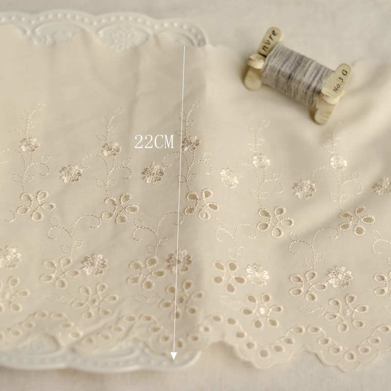 BeigeH146 lace accessories polyester cotton Hollow out Embroidery Lace clothing Skirt  lace accessories Garment making Material Science