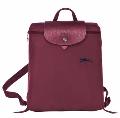 Embroidery Wine Red (No. C87)France new pattern long1699champ Backpack 70th anniversary Commemorative payment knapsack Longchamp  Embroidery fold a bag