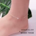 925 sterling bạc vòng chân nữ mùa hè cọ vuông đơn giản cá tính nhỏ phụ kiện bóng trang sức Hàn Quốc quà tặng sinh nhật vòng chân cá chép nữ Vòng chân