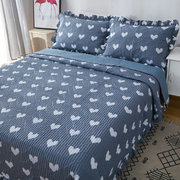 Hàn Quốc ren bông giường bao gồm duy nhất mảnh bông dày quilted khăn trải giường không trượt giường bìa rửa quilt duy nhất ba mảnh