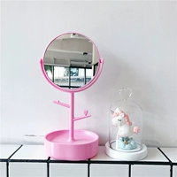 Брендовая японская розовая двусторонная коробочка для хранения, настольное зеркало для спальни