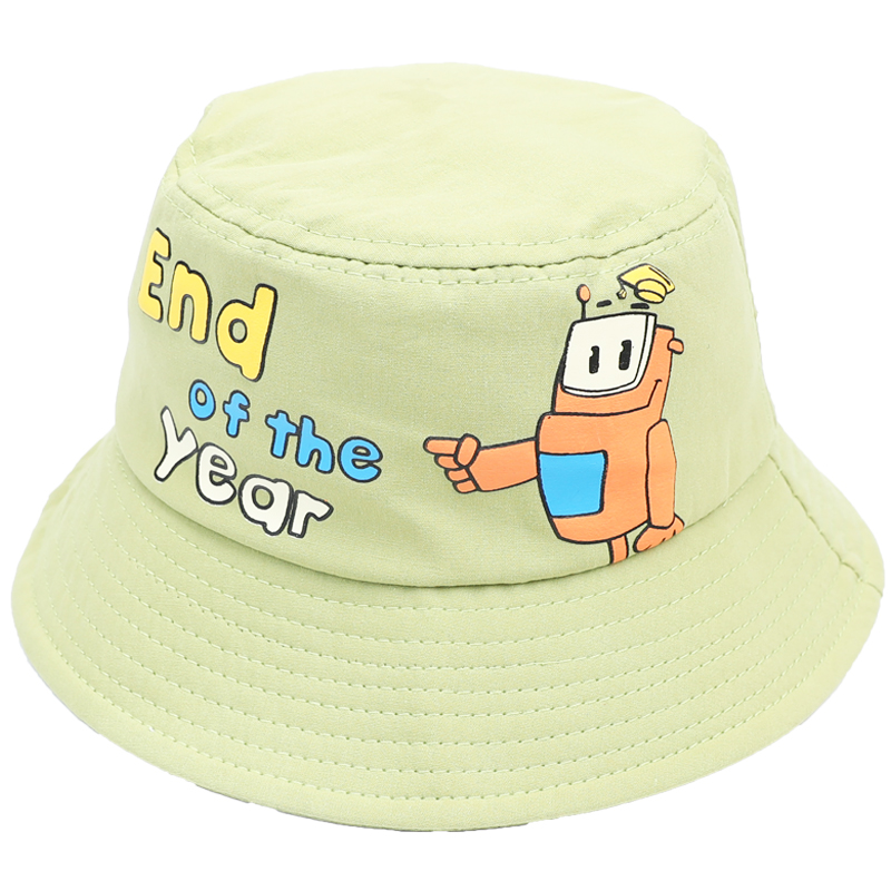 Grass Green - Robotbaby Hat baby lovely Super cute Fisherman hat spring and autumn Thin sunshade baby summer male children Sunscreen girl