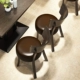 Кофейный деревянный кожаный круглый стул (одиночный стул)