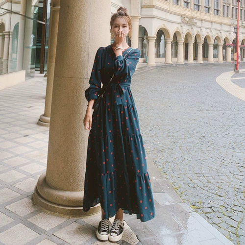 Сверхдлинная длинная юбка, осеннее длинное платье, подходит для подростков