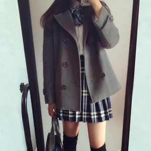 2018 mùa thu và mùa đông phụ nữ mới của len nhỏ áo khoác nữ sinh viên Nhật Bản JK đồng phục ngắn áo len nữ
