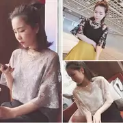 Mùa hè của phụ nữ phiên bản Hàn Quốc của tay áo hoang dã lỏng lẻo ren áo sơ mi nữ voan yếm hai mảnh ren hàng đầu - Áo sơ mi chiffon ren